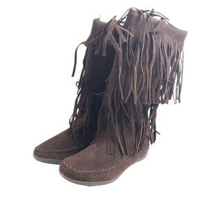 Rampage Women's Size 7.5 Candid Brown Faux Suede Moc Boots